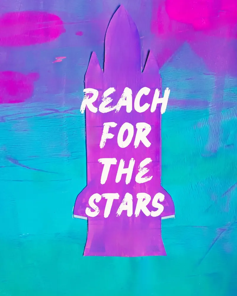 REACH FOR THE STARS Impression colorée de la navette spatiale hahnemühle de FABOArt