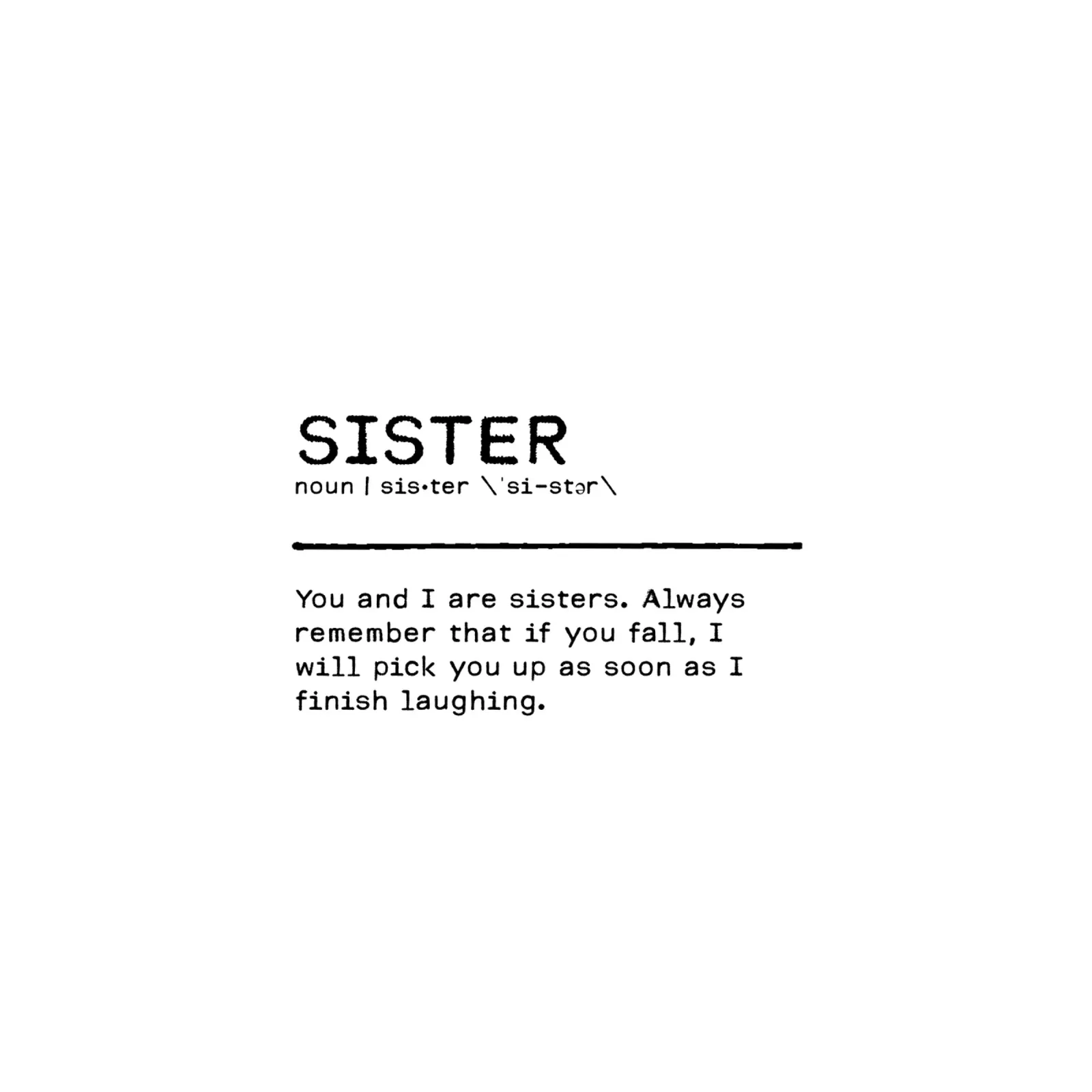 Definition Quote - Sister III canvas by Orara Studio