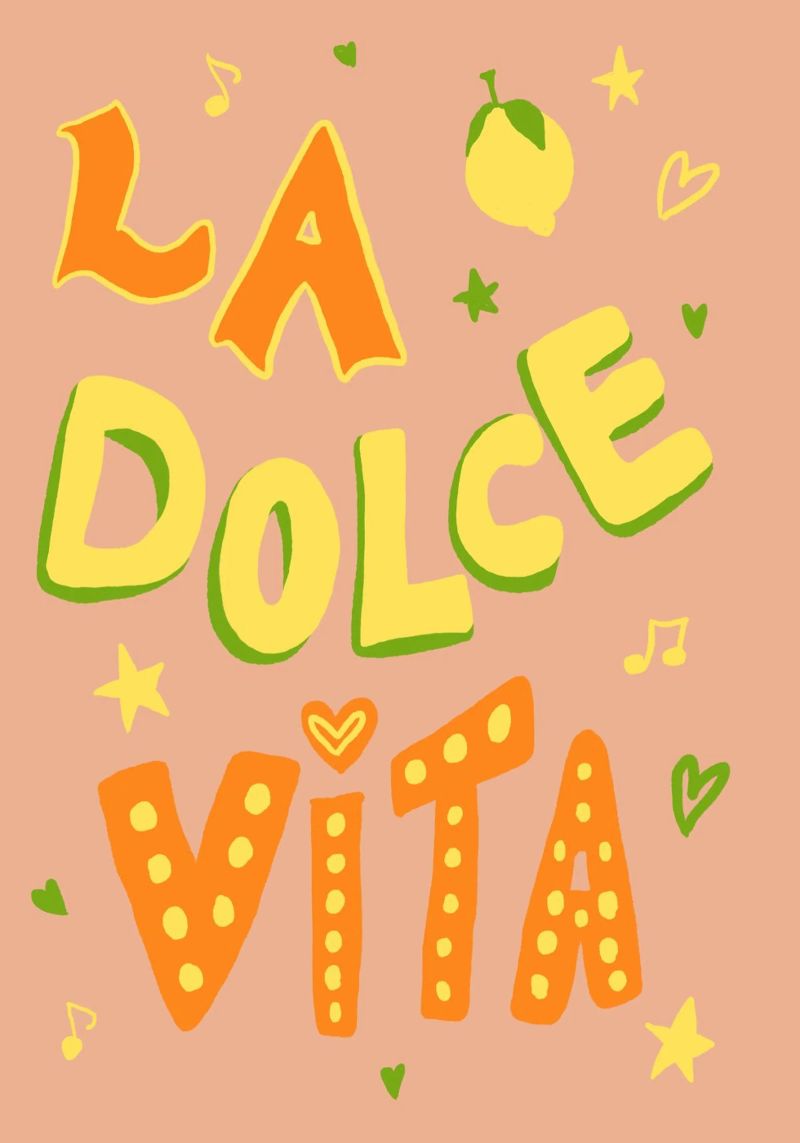 La Dolce Vita rosa Poster von Studio Dolci