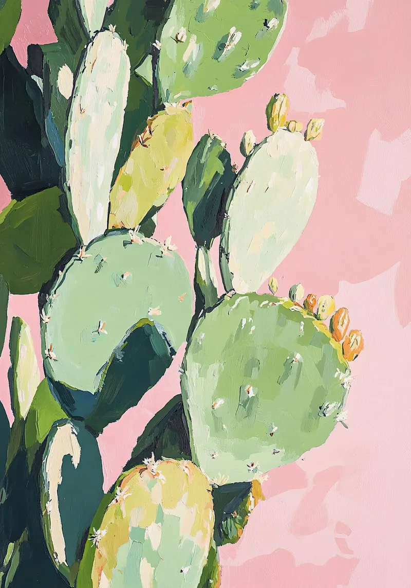 Cactus Rosa Preppy Botanico Dopamina Decor pellicola backlit da Euphoria Theresa