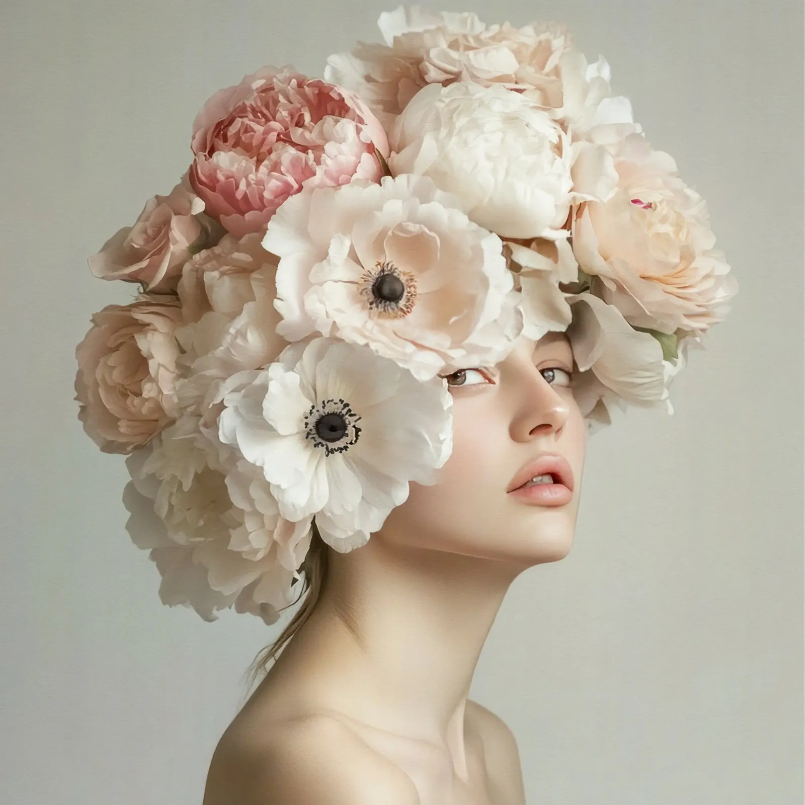 Giovane ragazza con fiori sulla testa pellicola backlit da Modern Muse