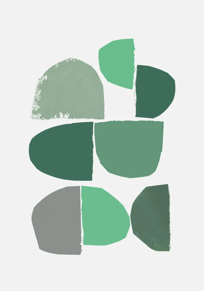 minimalist collage 6-3 canvas met Baklijst van IRIS LEHNHARDT FINE ART