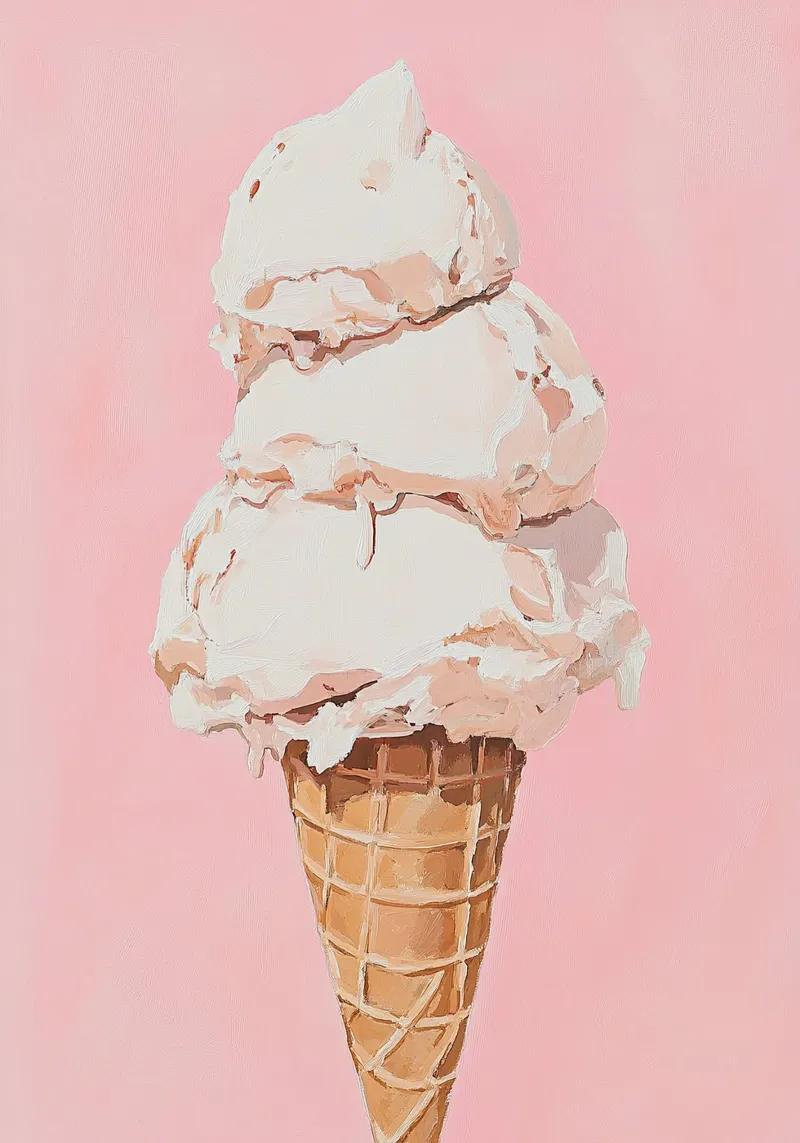 Pallina per gelato rosa preppy carta hahnemühle da Euphoria Theresa