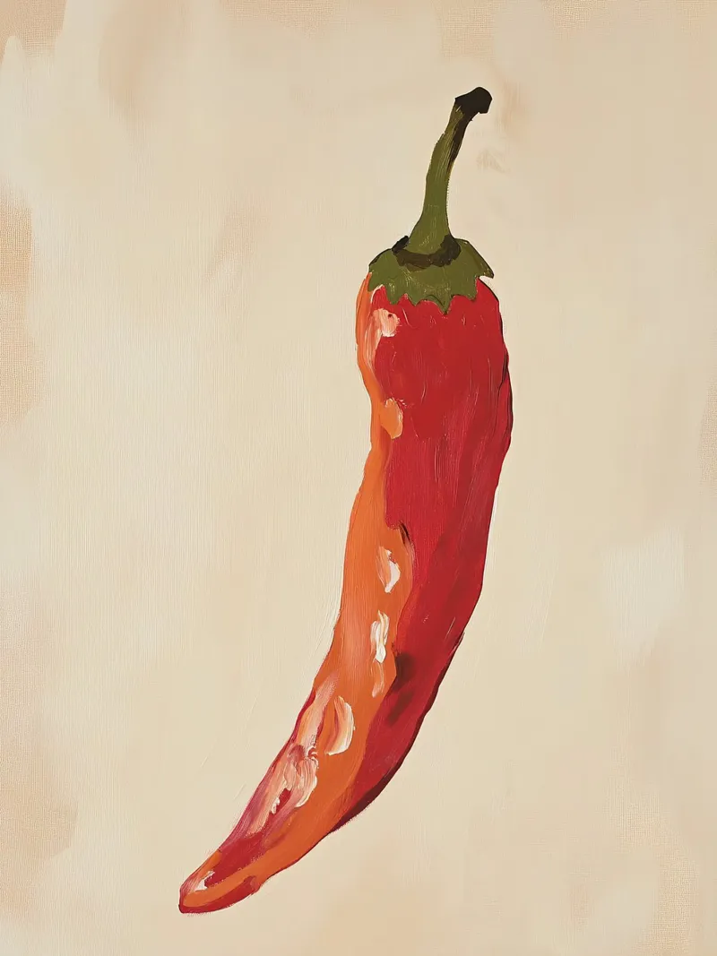 Chilischote Gemüse Paprika Rot Poster mit Aluminium Rahmen von Euphoria Theresa