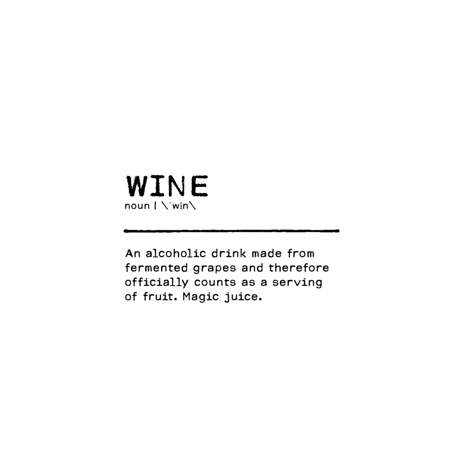 Definition Quote - Wine I alu-dibond by Orara Studio