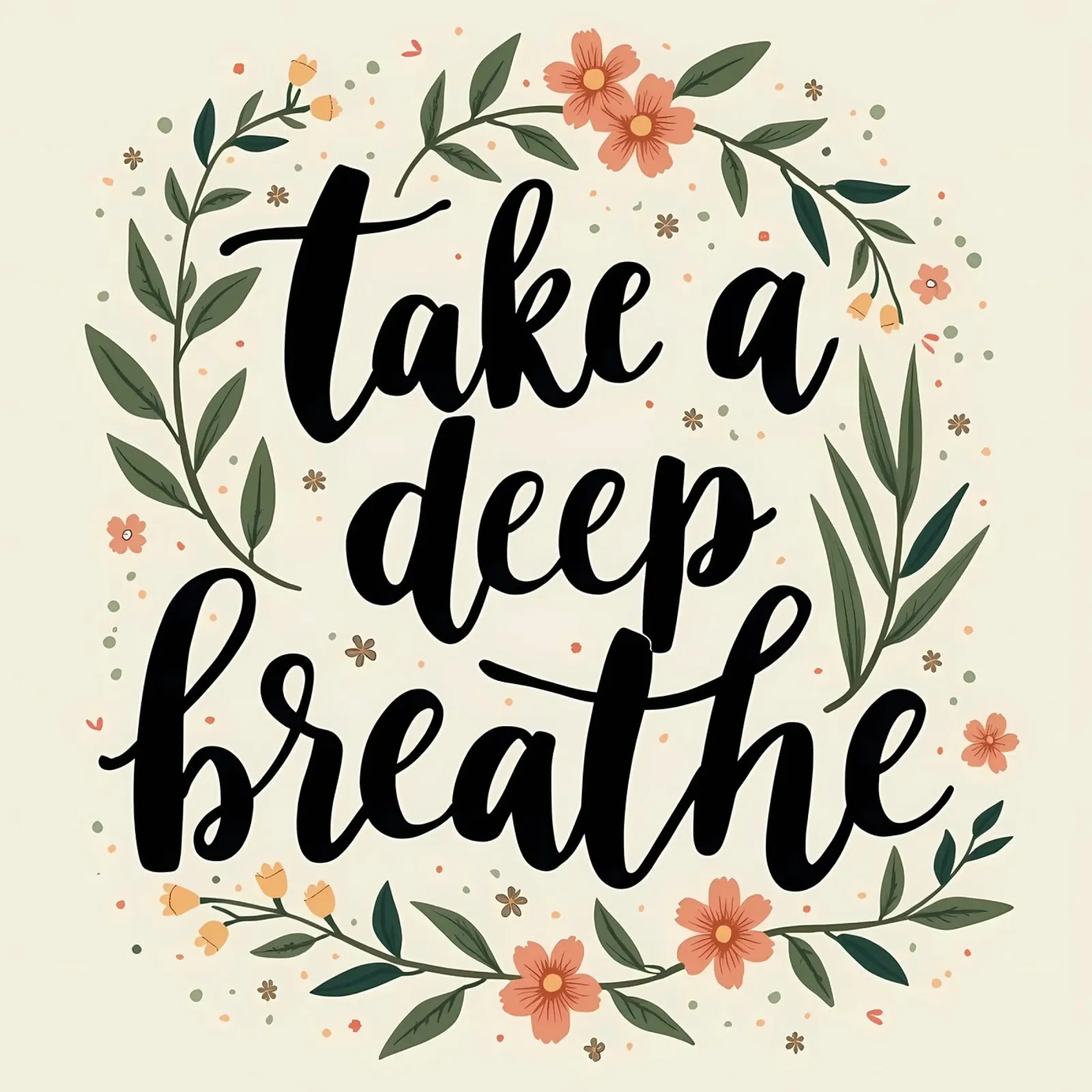Respirare profondamente pellicola backlit da inspirational quote