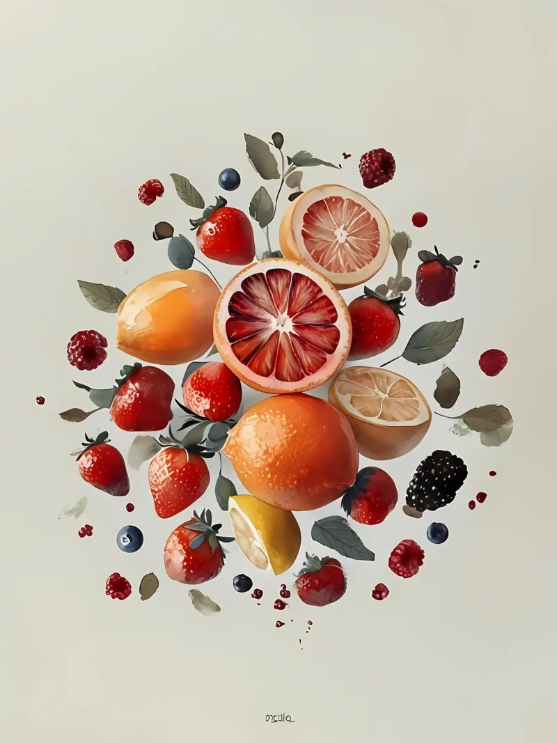 Symfonie van citrusvruchten canvas met Baklijst van Artistic-shop