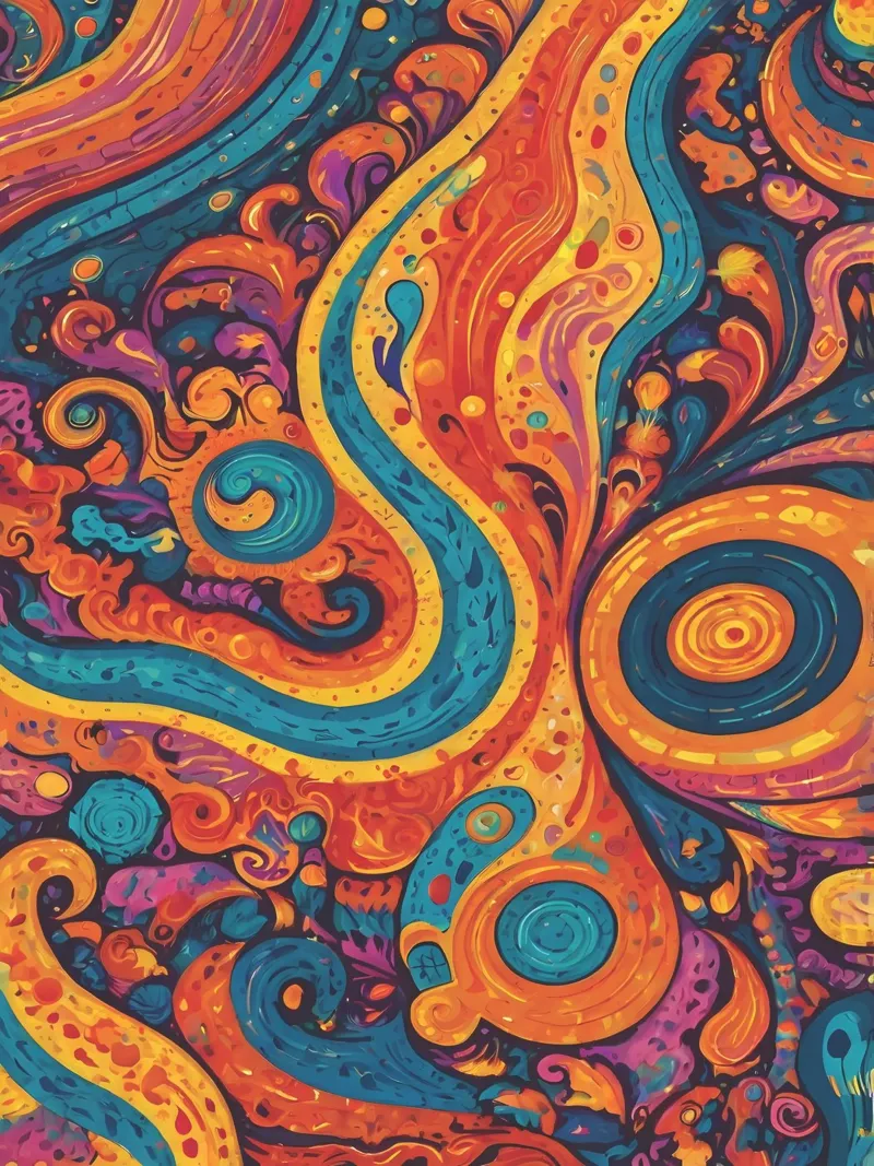 Psychedelic Pattern canvas by Charnwood Prints