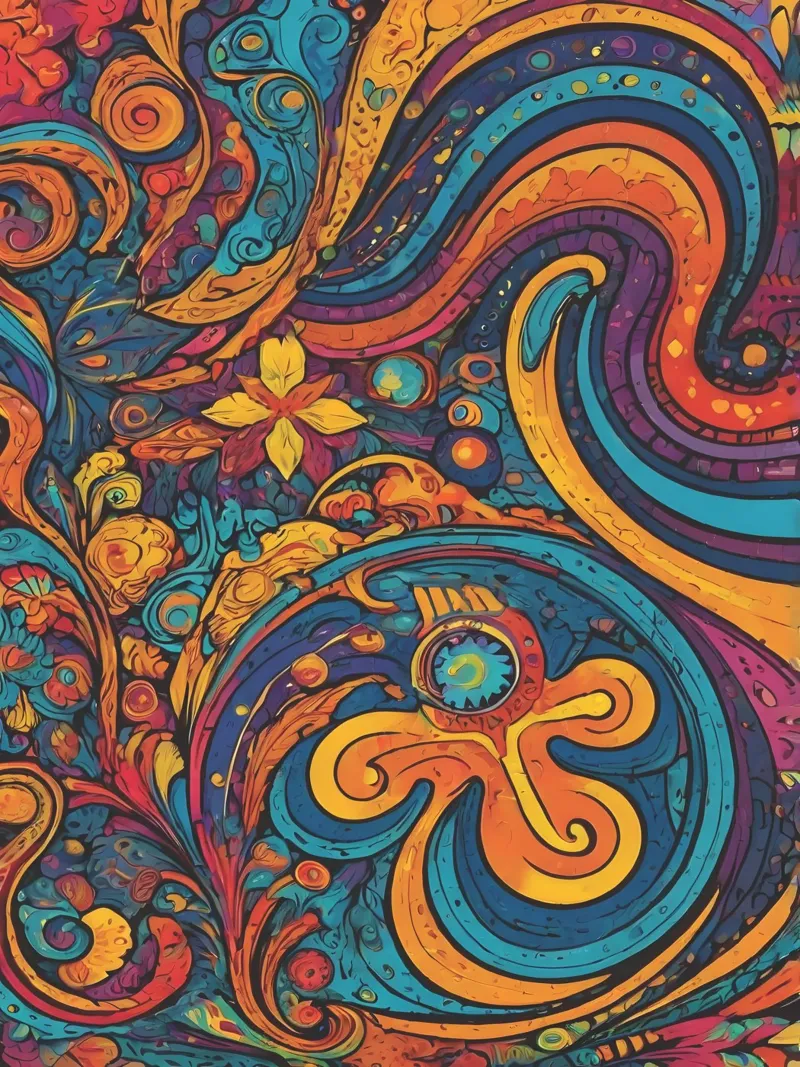 Psychedelic Pattern canvas by Charnwood Prints
