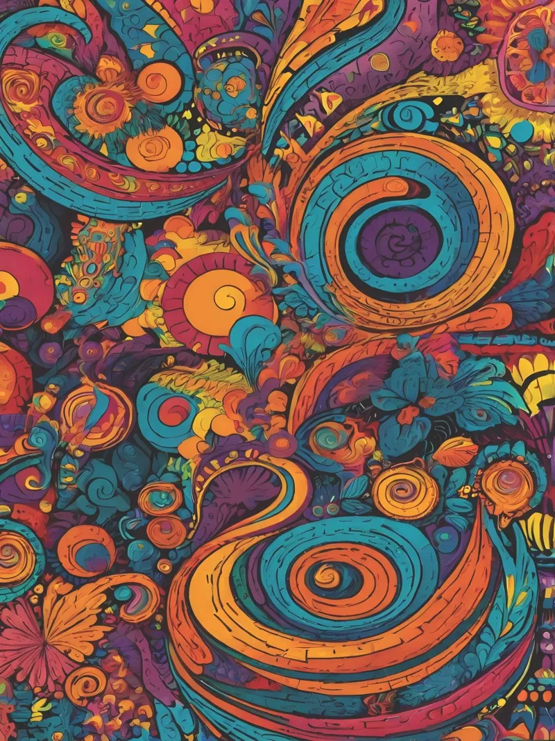 Psychedelic Pattern canvas by Charnwood Prints