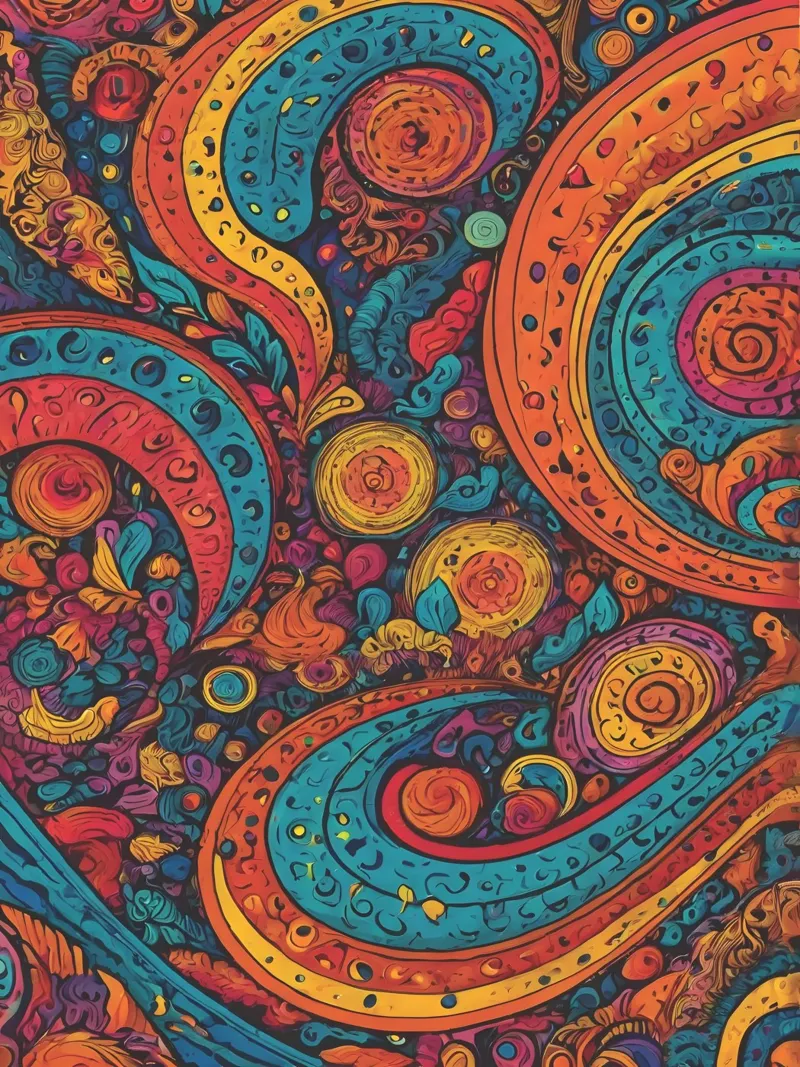 Psychedelic Pattern canvas by Charnwood Prints