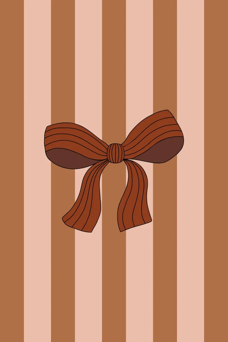 Bow on Striped Pink and Brown Background carta hahnemühle da AleksandraAnna