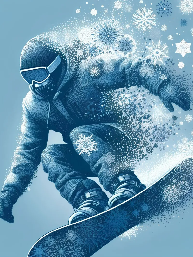 Snowboarder poster con telaio in plastica da Digital Naive