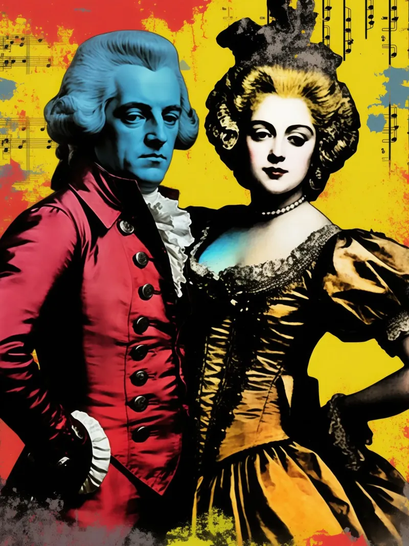 Mozart e Madonna | Due pop star nella pop art poster da Autofocus