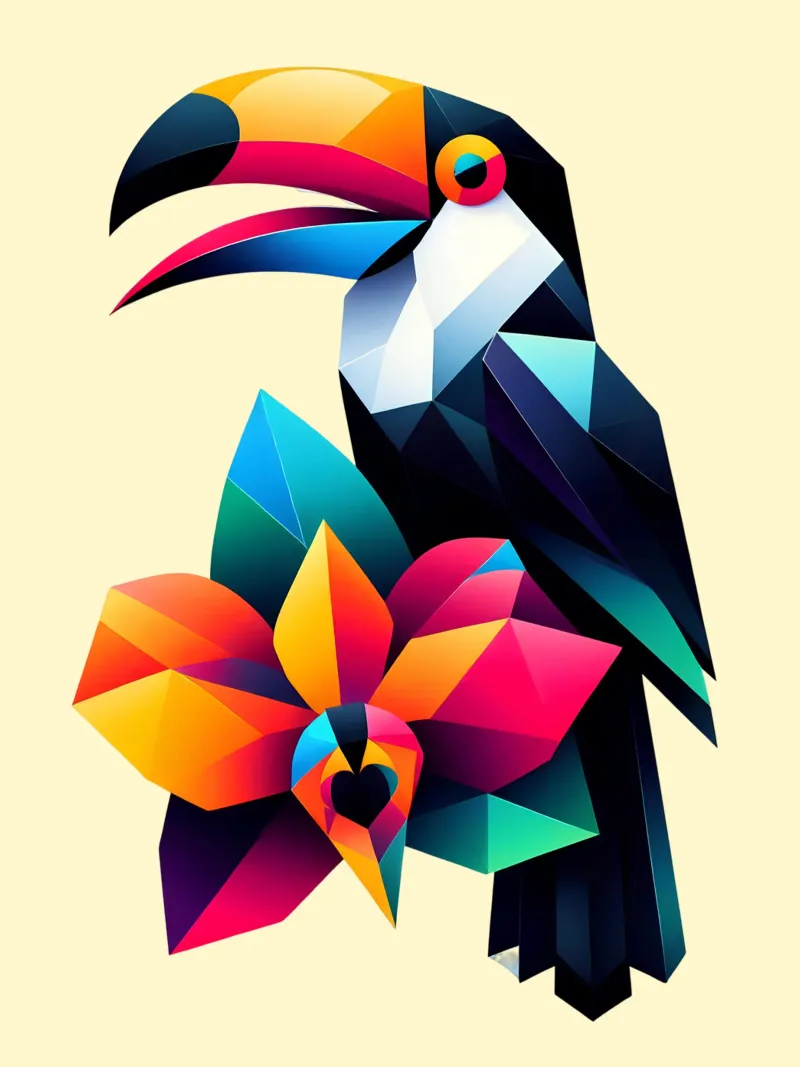 Tucano e orchidea carta hahnemühle da Digital Naive