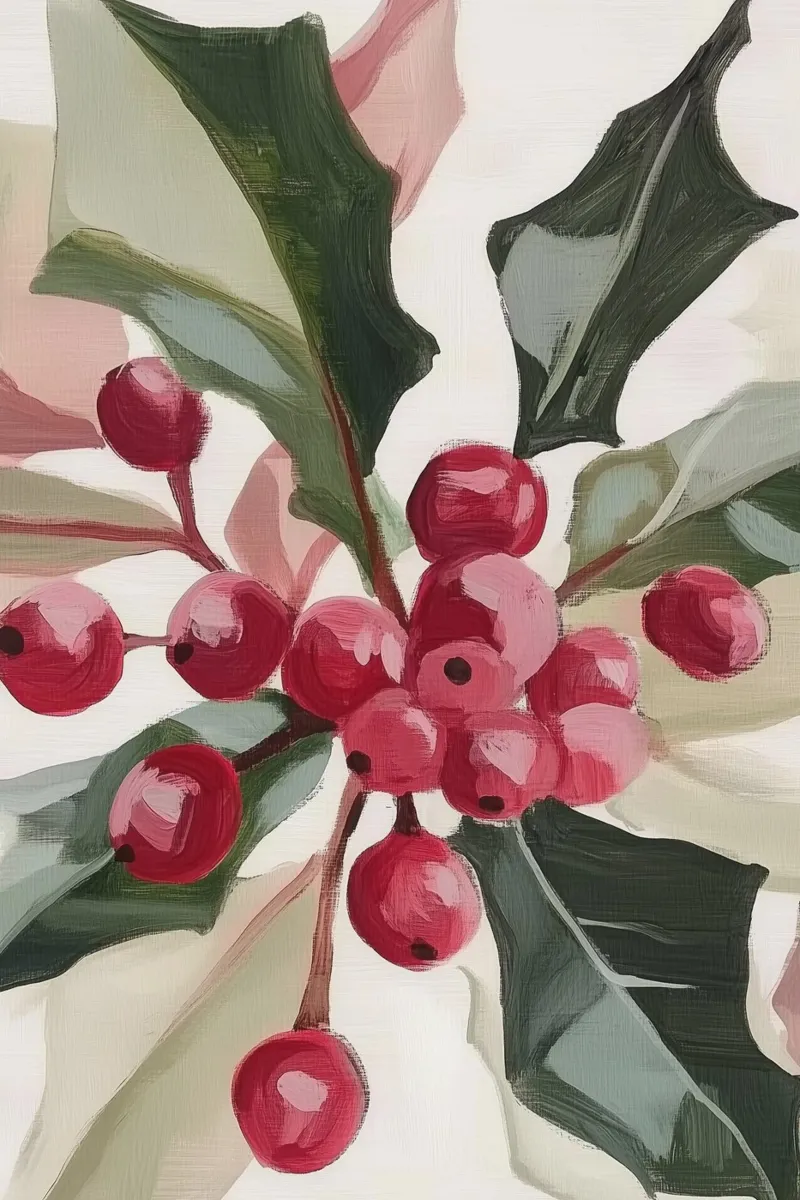 Kerstmis Hulst canvas met Baklijst van Melloi Art Print