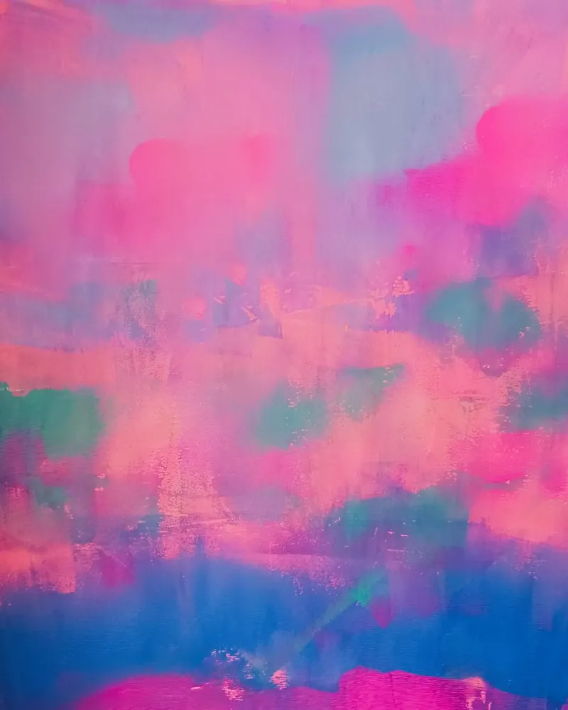 Levendige abstracte print - Chroma poster met kunststof frame van FABOArt