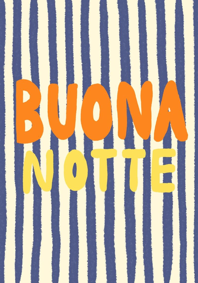 Buona Notte gestreift Poster von Studio Dolci