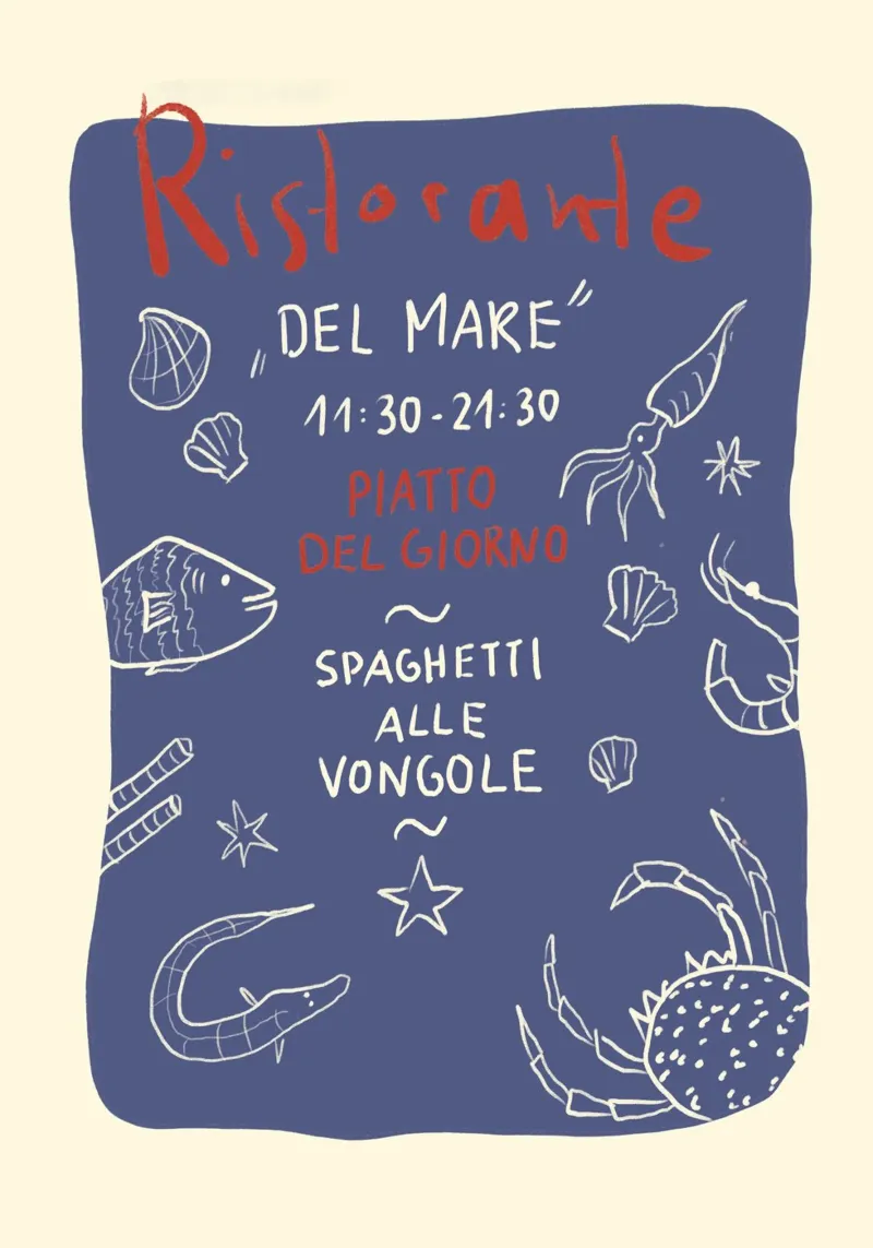 Ristorante rot poster with plastic frame by Studio Dolci