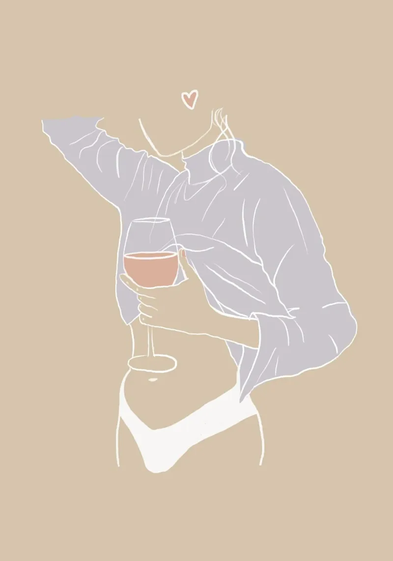 Rosé Girl Wein canvas van Studio Dolci