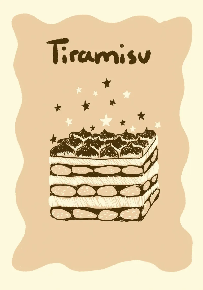 Tiramisu poster with aluminum frame by Studio Dolci