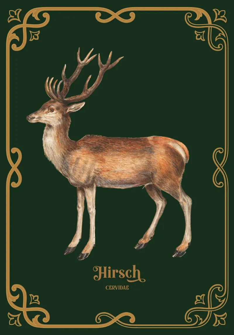Hirsch poster con telaio in alluminio da Luna & Noctua