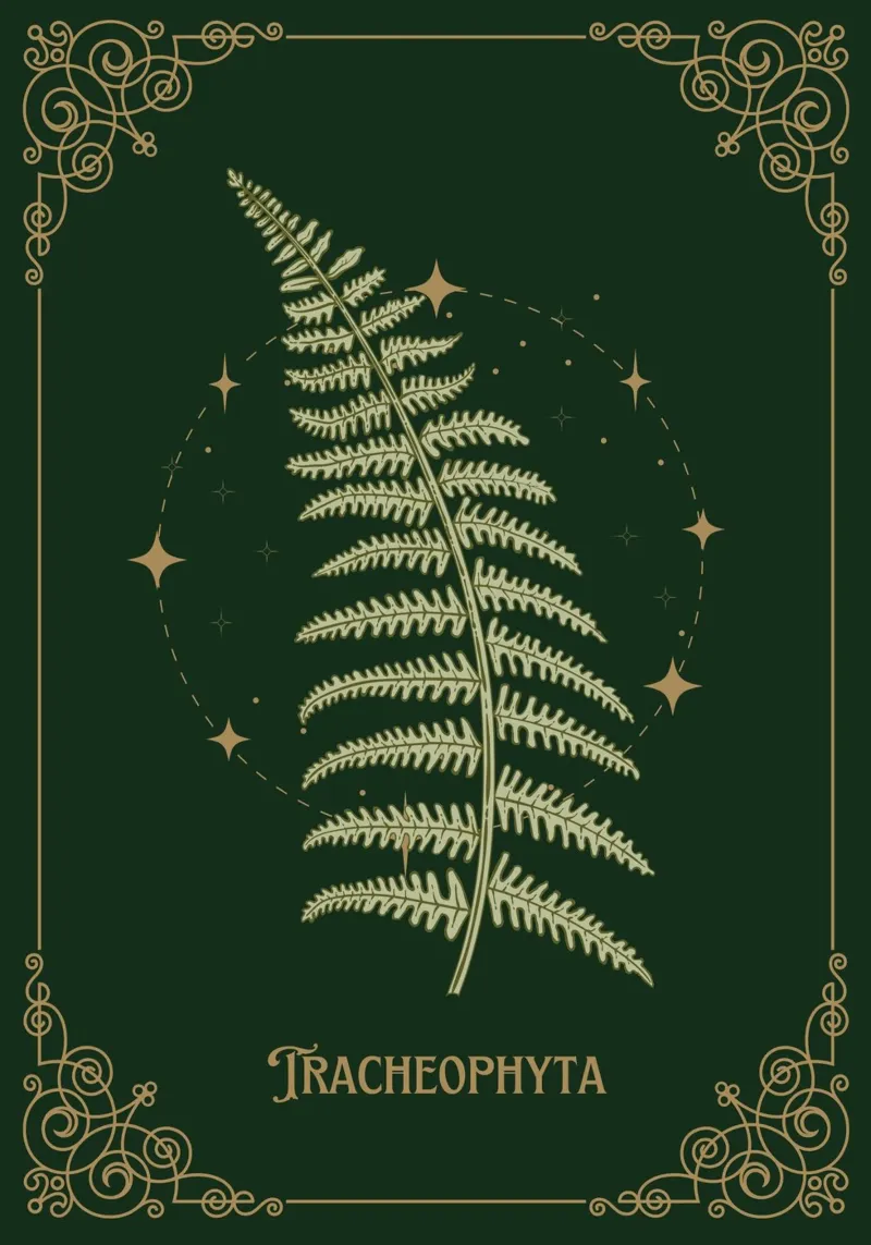 Tracheophyta - Farn canvas met Baklijst van Luna & Noctua