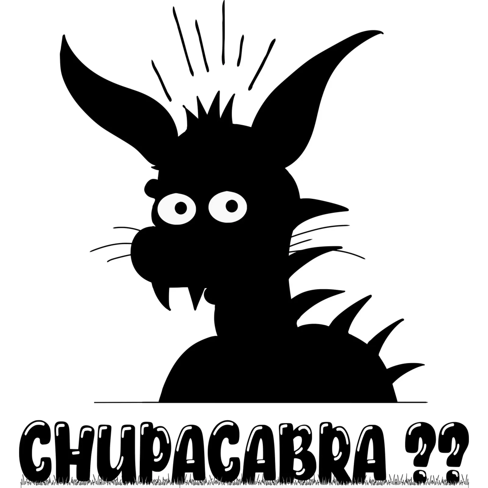 Chupacabra Divertente Illustrazione minima dei cartoni animati poster con telaio in alluminio da sillyindustries
