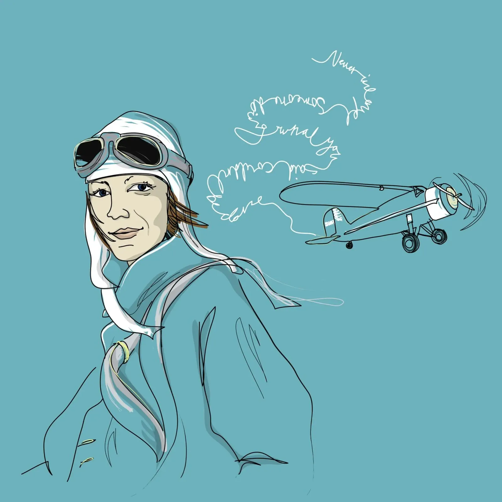 Amelia Earhart pellicola backlit da Christina Heitmann