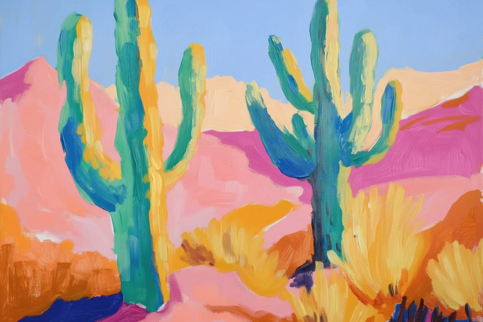 Cactus colorati pellicola backlit da Melloi Art Print