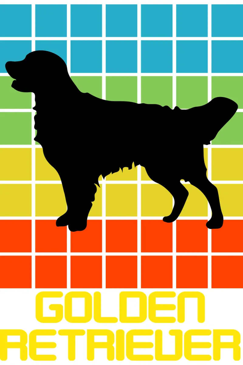 QUADRATO RETRÒ GOLDEN RETRIEVER pellicola backlit da ririedis