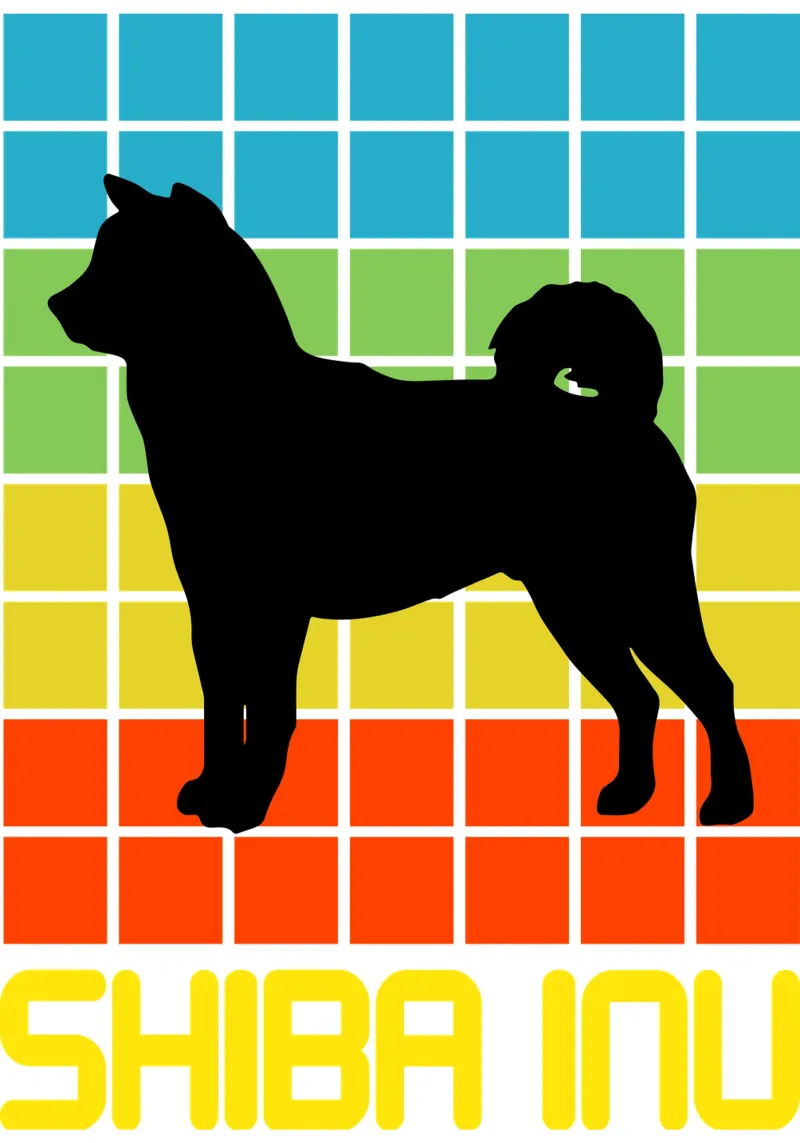 SQUARE RETRO SHIBA INU pellicola backlit da ririedis