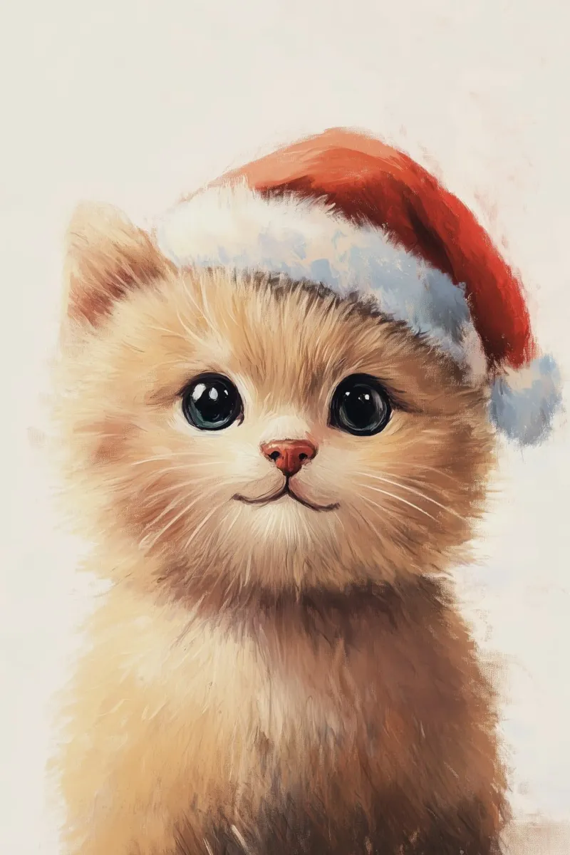 Hero #21: Cat celebrates Christmas hahnemühle by farbenhelden