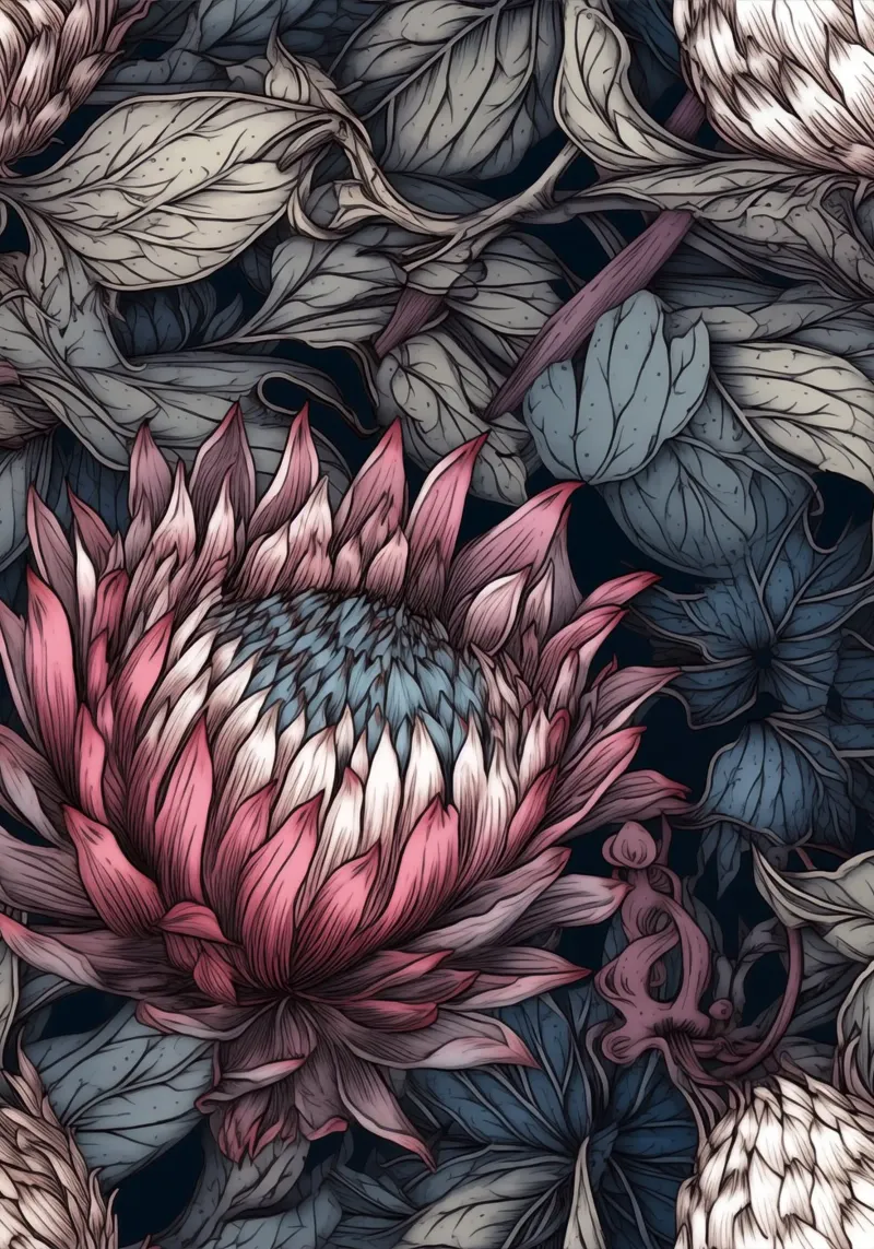 Geheime tuin flora kunst canvas met Baklijst van Justyna Jaszke JBJart
