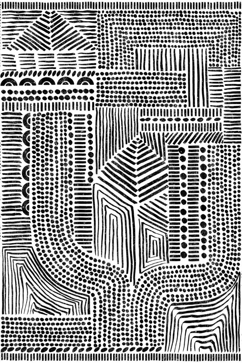 Cats & Dotz - Structures canvas by The Artcircle