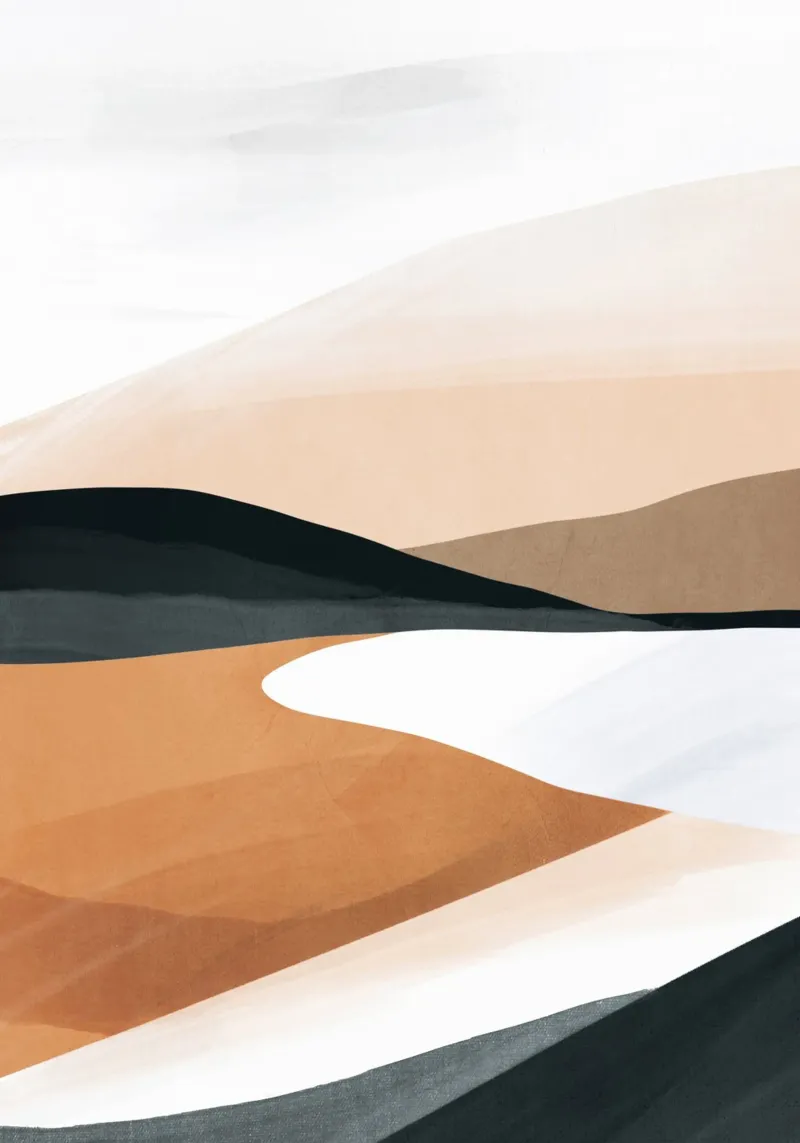 Abstracte kunst Landschap 15 canvas met Baklijst van ThingDesign