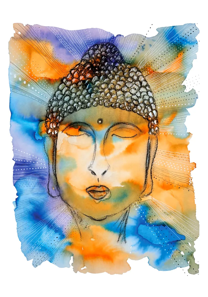 Namaste poster with wooden frame by MissVeroonica