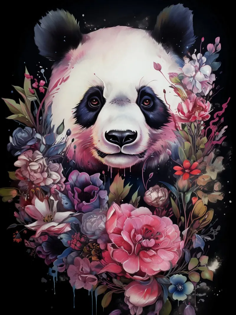 Panda Flowers pellicola backlit da Mateo