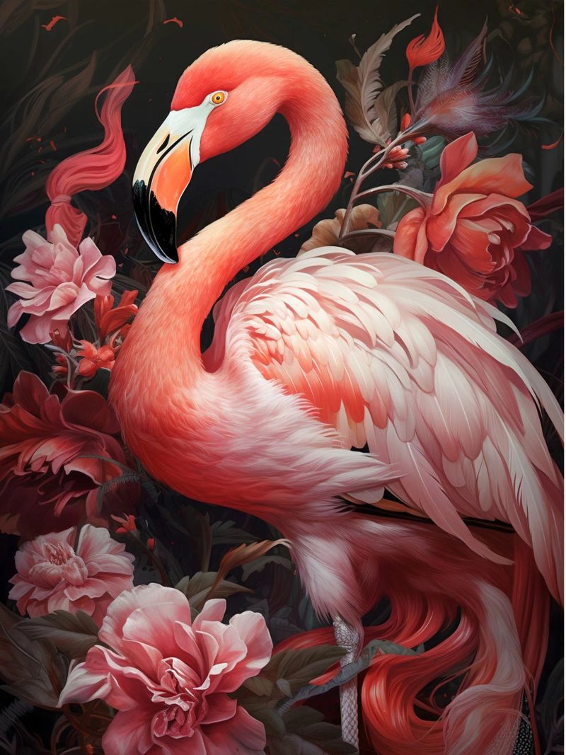 Flamingo Flowers poster de Mateo