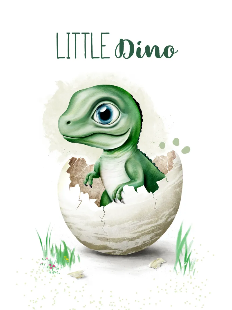 Little Dino plexiglass da Moonlit Illustrations