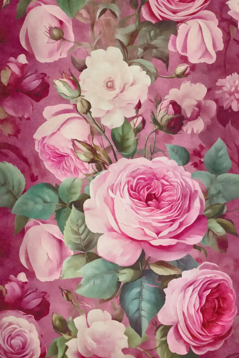 Pastel Pink Vintage Roses alu-dibond by Andrea Haase Floral Passion