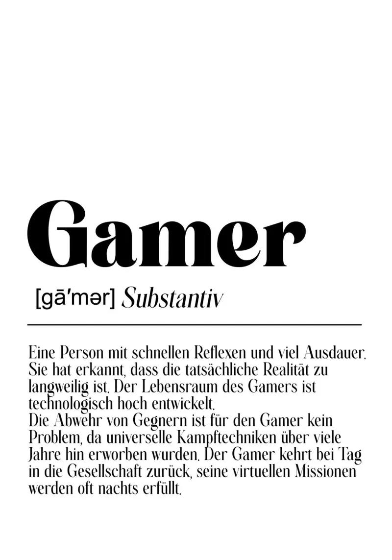 Gamer Definition alluminio dibond da BAINAI QUOTES