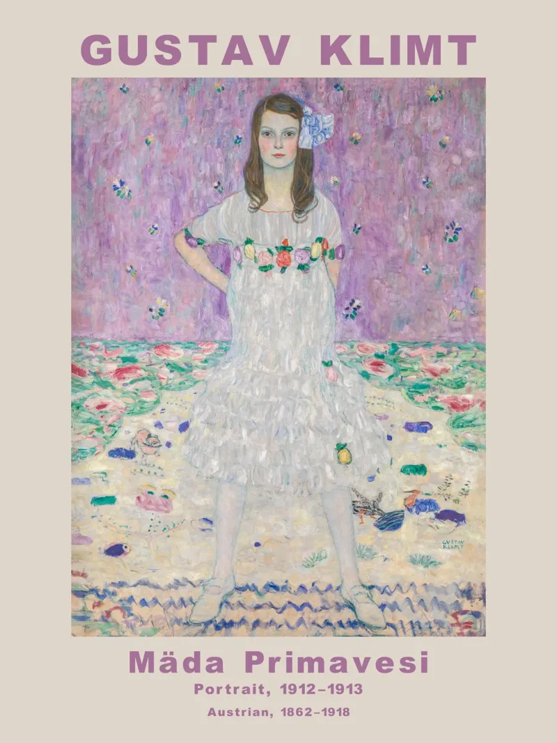 Gustav Klimt Mäda Primavesi Pastello tela con Cornice a cassetta da Carinaprint