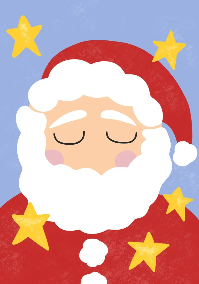 Weihnachtsmann und Sterne alu dibond de BAINAI KIDS