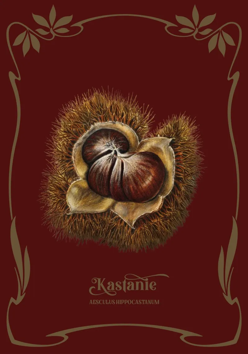 Kastanie poster con telaio in legno da Luna & Noctua