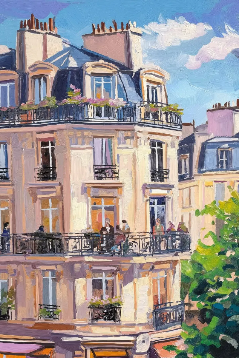 Paris Architecture Painting canvas by Melloi Art Print