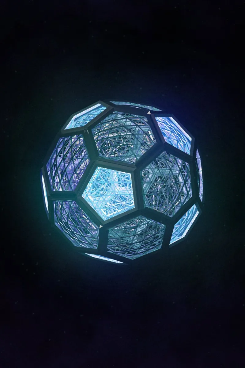 Wireframe Football pellicola backlit da athlete.art