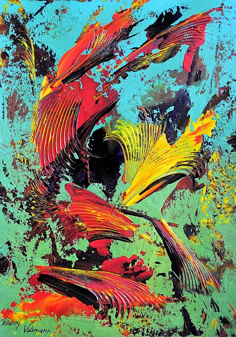 IDEAL GIFT 74 canvas met Baklijst van Thierry Vobmann Abstract painting