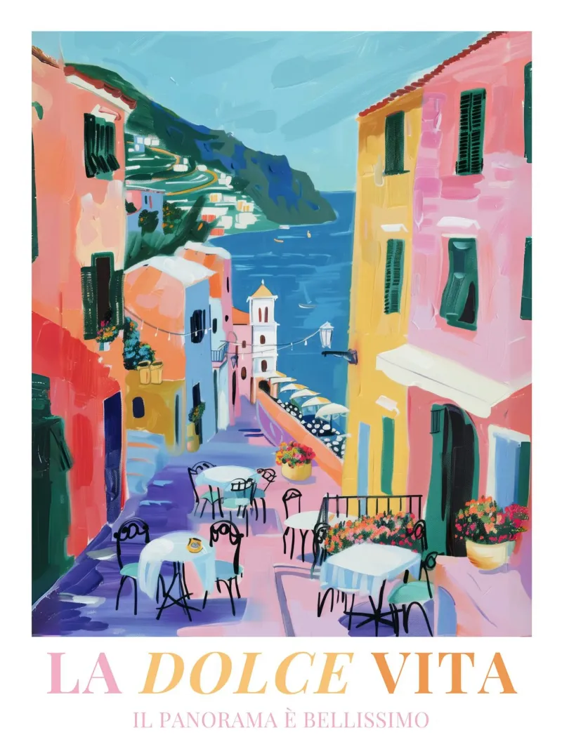 Lago di Como Italia tela con Cornice a cassetta da Bella Studio