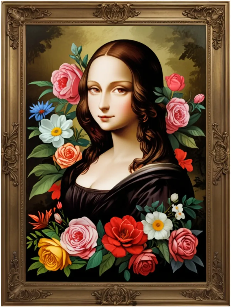 Mona Lisa - The Blooming Enigma carta hahnemühle da NEKKI